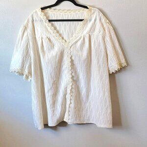 Shein Curve Puff-Sleeve Blouse | Size 4XL